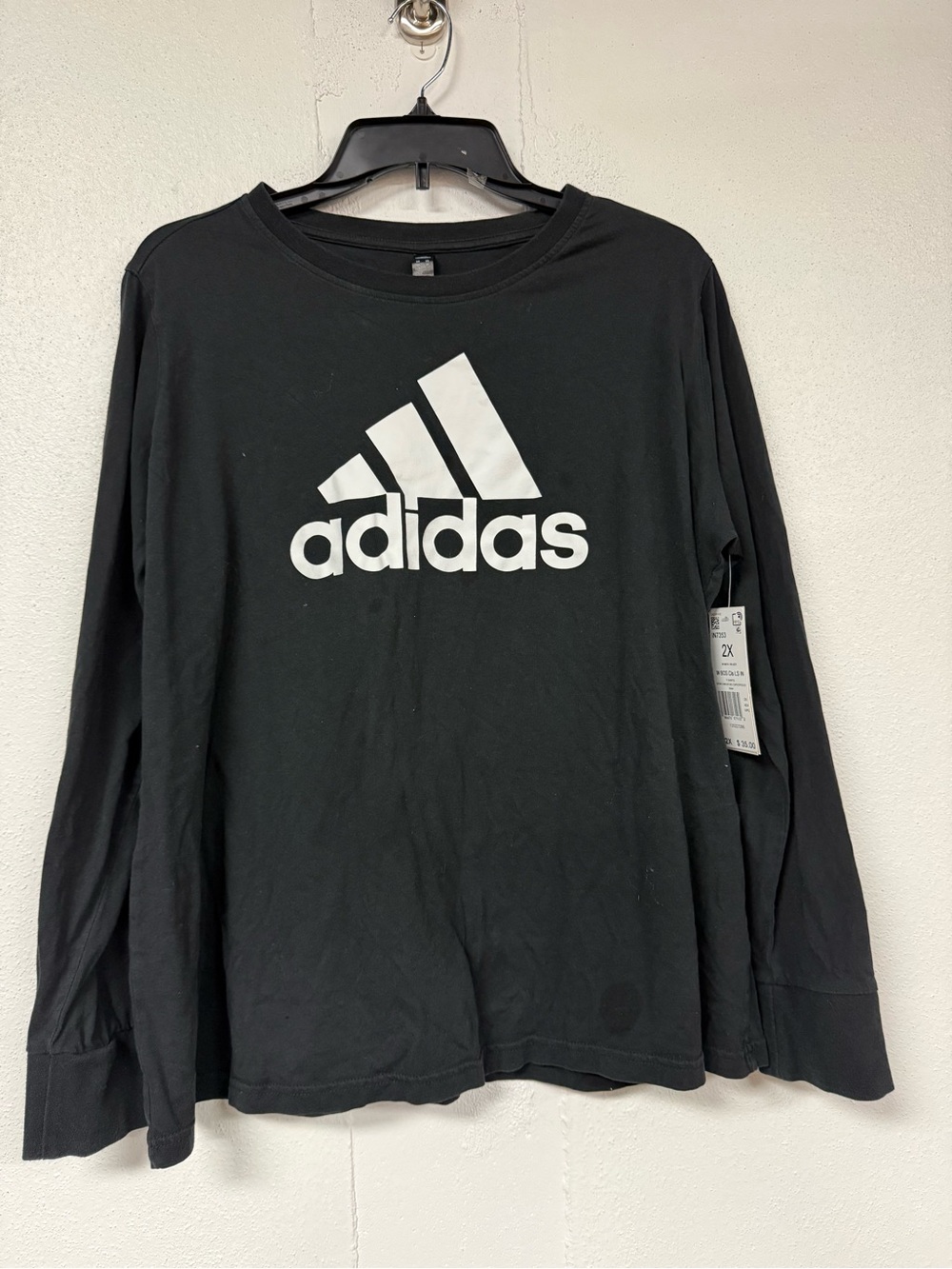 adidas Black Long Sleeve Shirt with White Logo